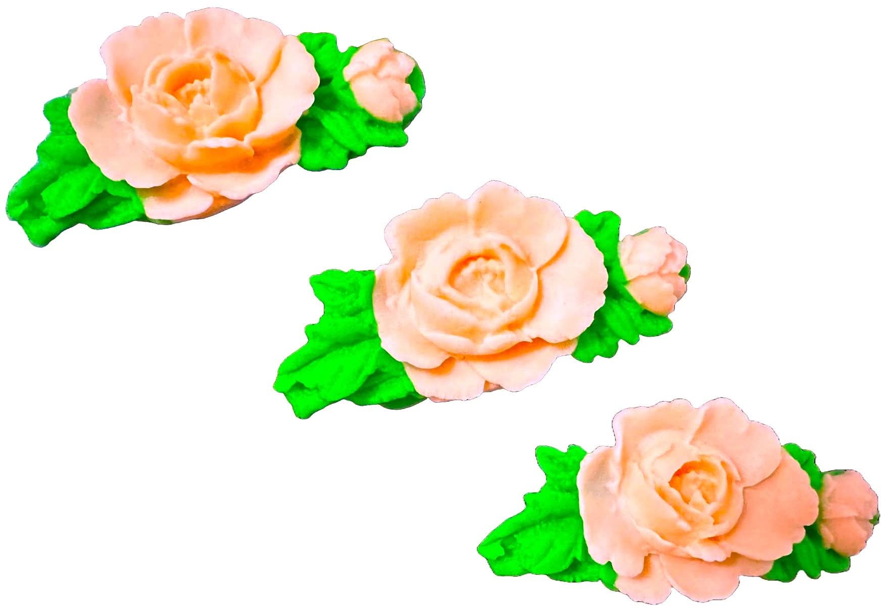 Set 3 decoratiuni comestibile din zahar, trandafiri Decoratiuni din Pasta de Zahar Nati Shop