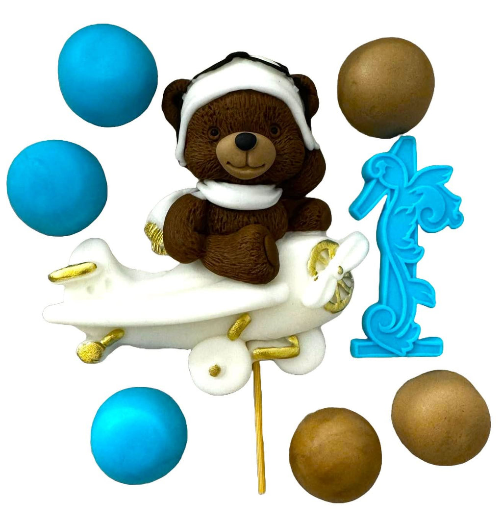 Set 8 decoratiuni comestibile din zahar, Ursulet Decoratiuni din Pasta de Zahar Nati Shop