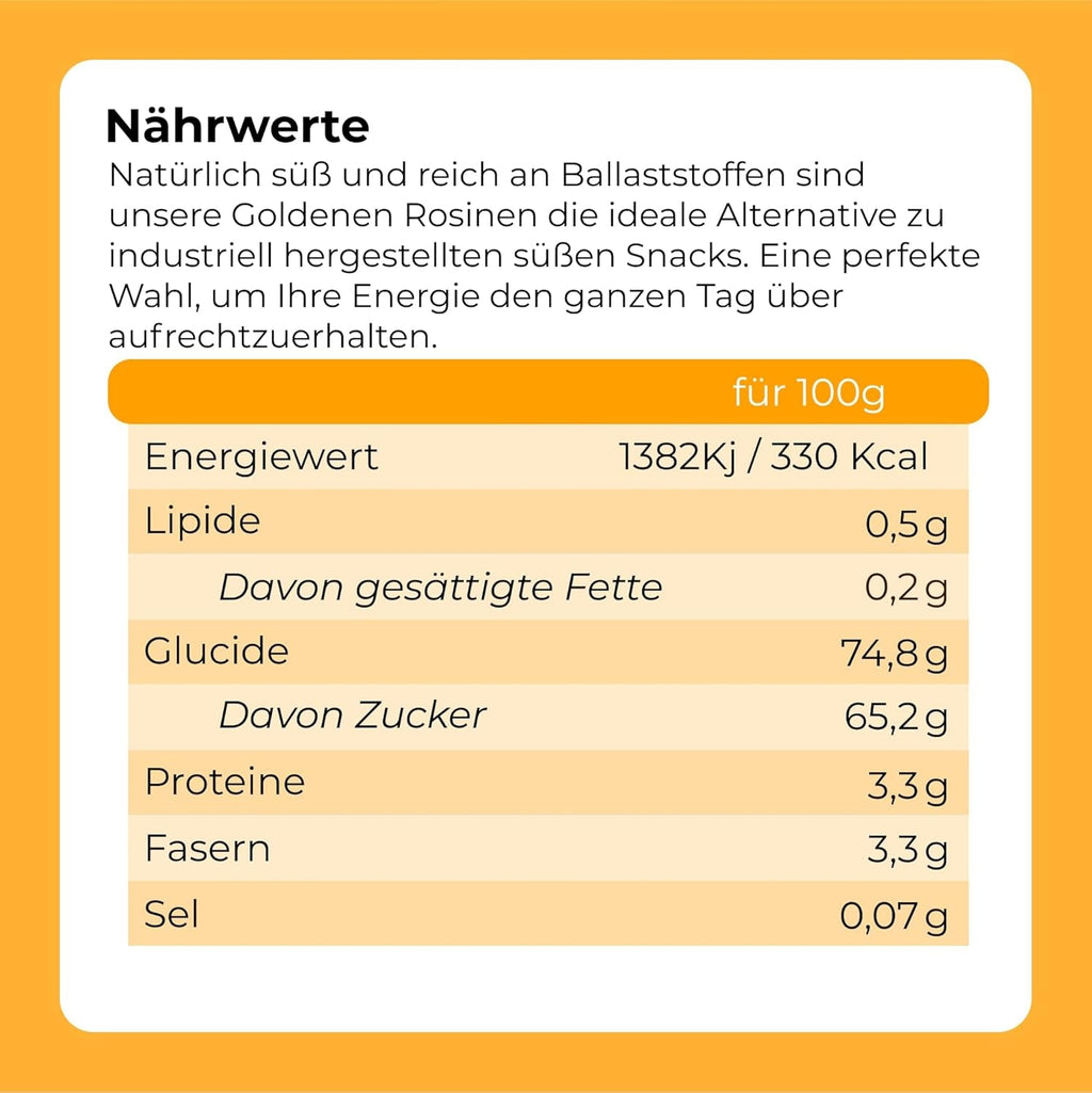 Stafide de aur | Stafide de aur uscate 1 kg | Fără zahăr | Stafide de aur mari | Fără OMG | Originar din Africa de Sud | Bogat în fibre | Produse deshidratate Naty Shop