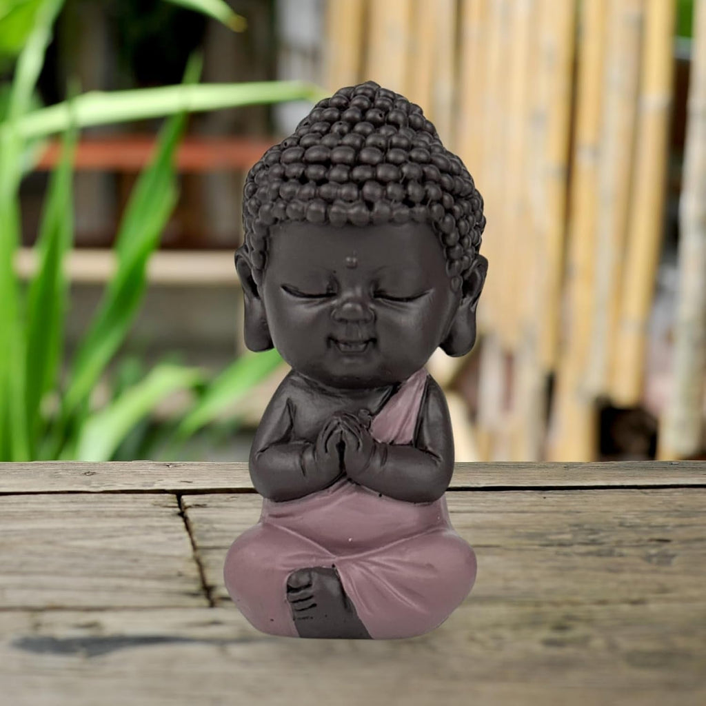Statuetă Baby Buddha Pink Toge - Figurină inspirată și veselă - Talisman pozitiv Concentrare - Idee de cadou drăguț și spiritual - H 7 cm - Zen'Light Statuete si sculpturi Naty Shop