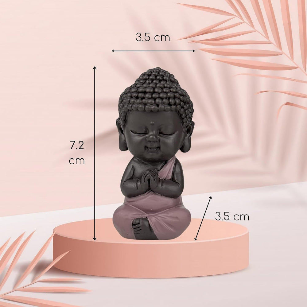 Statuetă Baby Buddha Pink Toge - Figurină inspirată și veselă - Talisman pozitiv Concentrare - Idee de cadou drăguț și spiritual - H 7 cm - Zen'Light Statuete si sculpturi Naty Shop