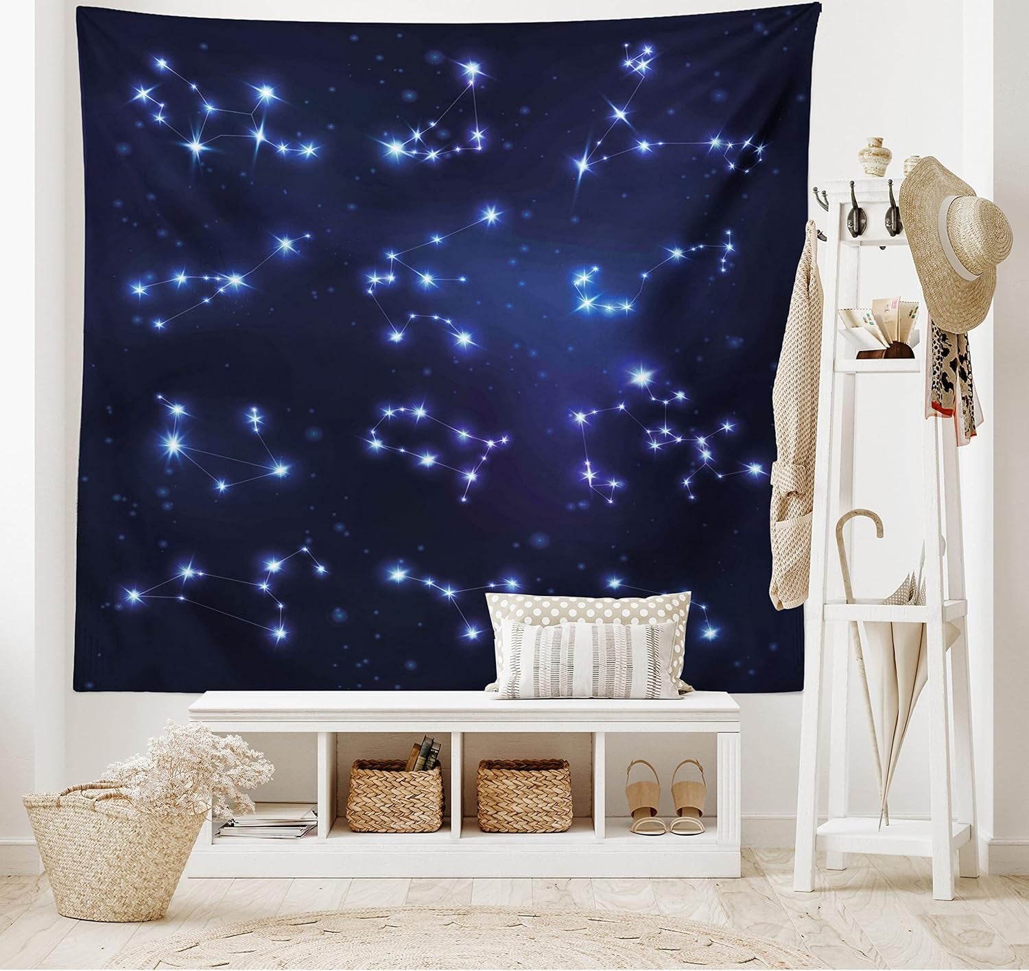 Tapiserie abakuhaus wanderlust harta animala lumii desene Casa - Accesorii si Decoratiuni Naty Shop Albastru închis 230L X 140B Cm