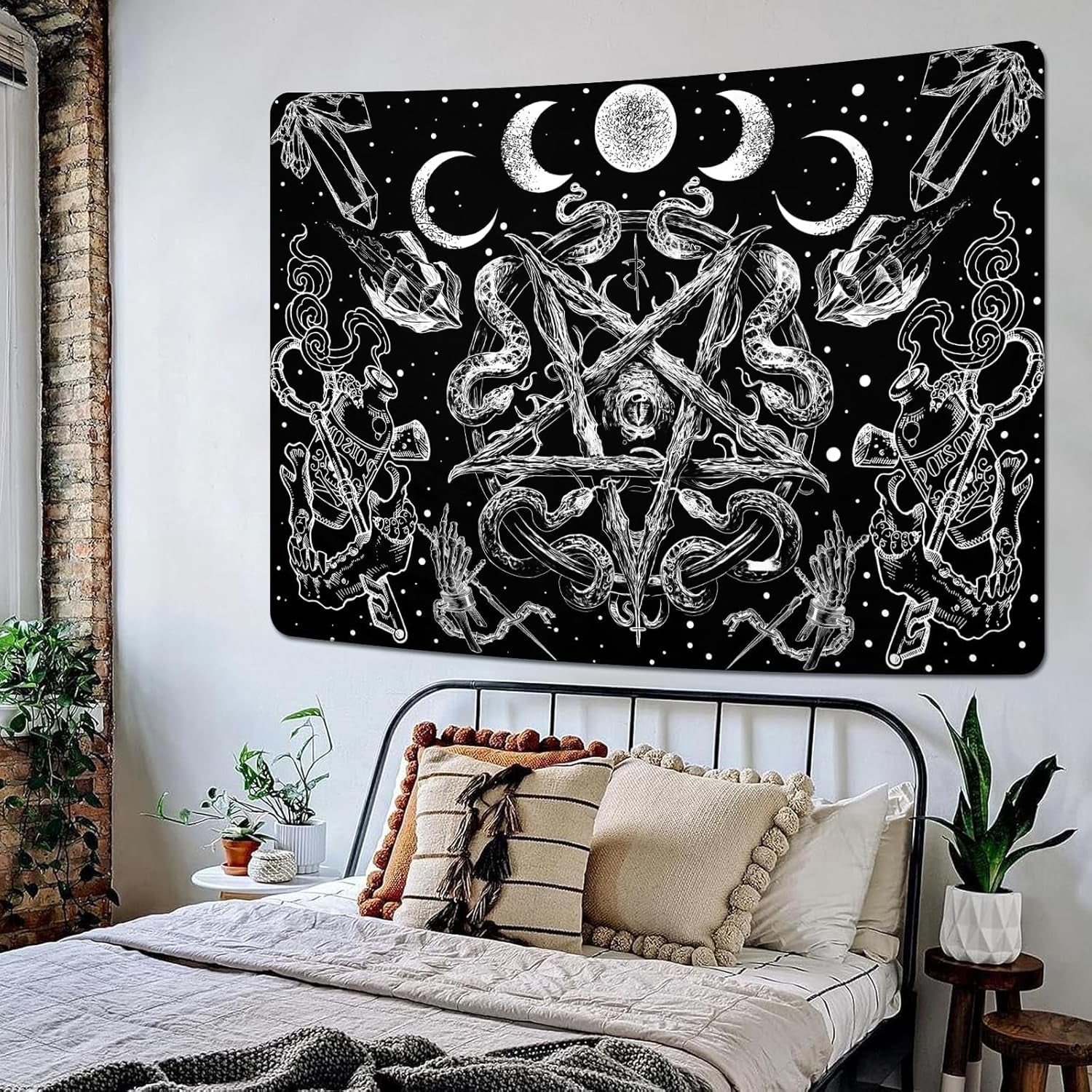Tapiserie alishomtll witchy snake estetic gothic pentagram wall Casa - Accesorii si Decoratiuni Naty Shop