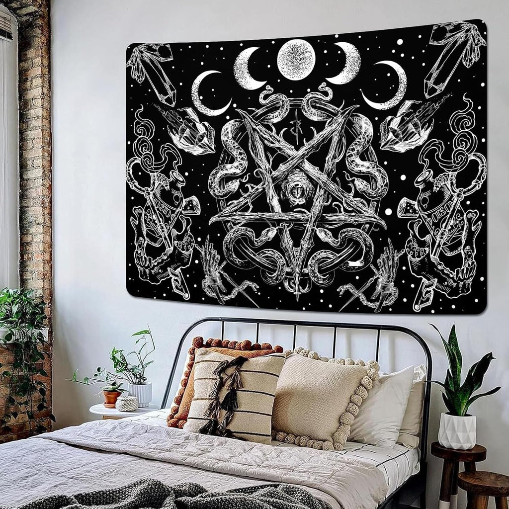 Tapiserie alishomtll witchy snake estetic gothic pentagram wall Casa - Accesorii si Decoratiuni Naty Shop