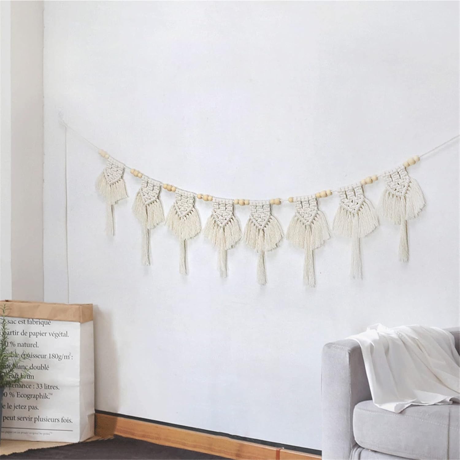 Tapiserie ciucuri bumbac tesute banner plat Casa - Accesorii si Decoratiuni Naty Shop