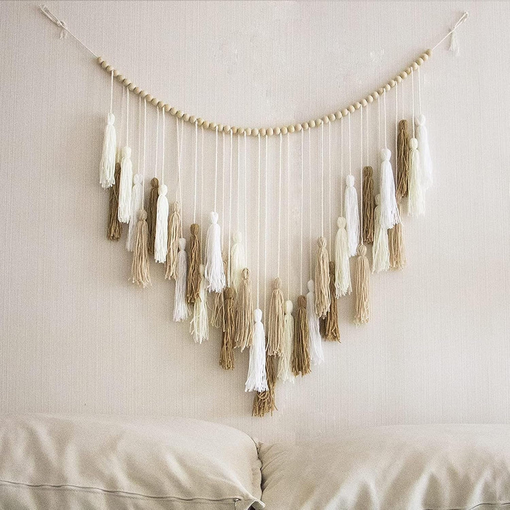 Tapiserie deco hanging woven pastoral wood bead Casa - Accesorii si Decoratiuni Naty Shop