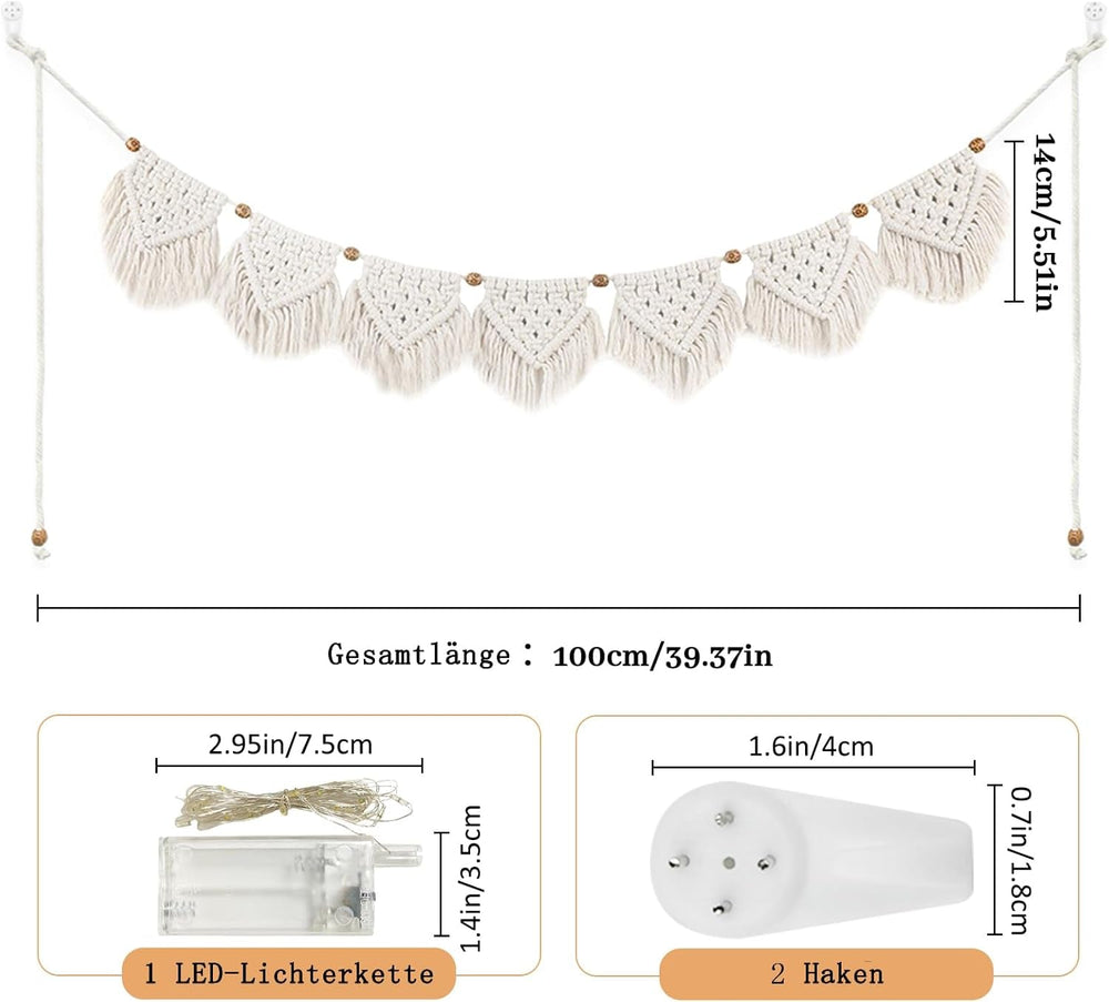Tapiserie ihonyi deco chic fringed garland led Casa - Accesorii si Decoratiuni Naty Shop