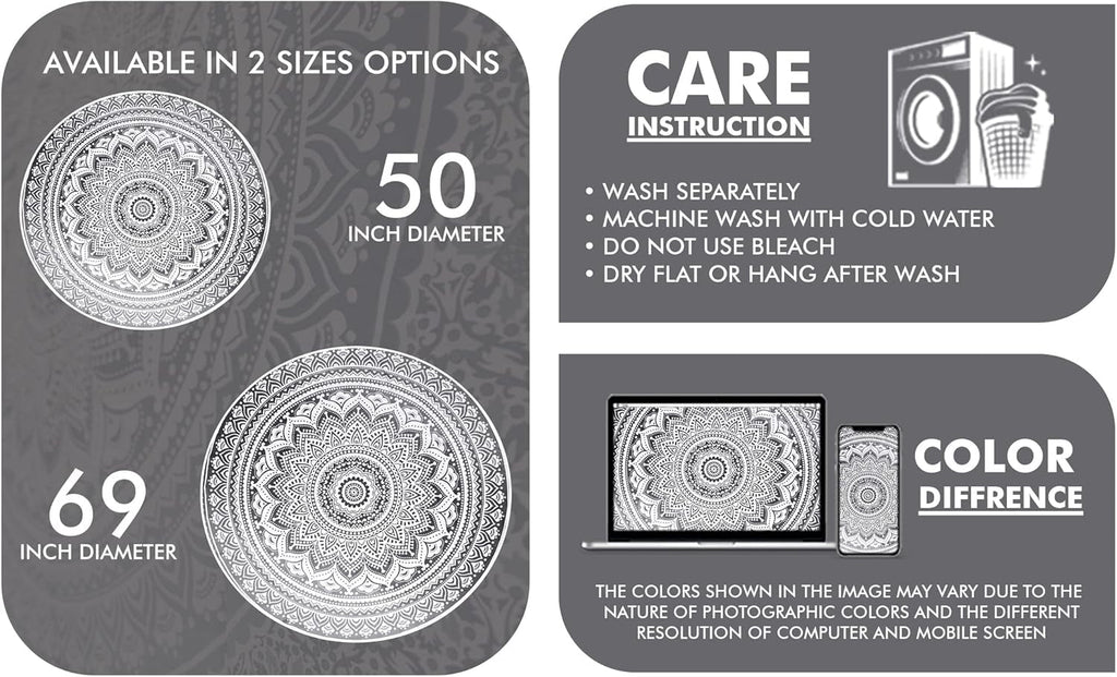 Tapiserie india beach towel round mandala hippielarge indian Casa - Accesorii si Decoratiuni Naty Shop