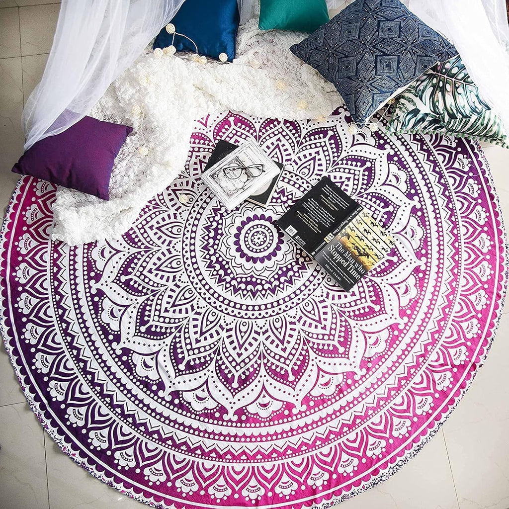 Tapiserie india prosop plaja rotund mandala hippie mare Casa - Accesorii si Decoratiuni Naty Shop Default Title