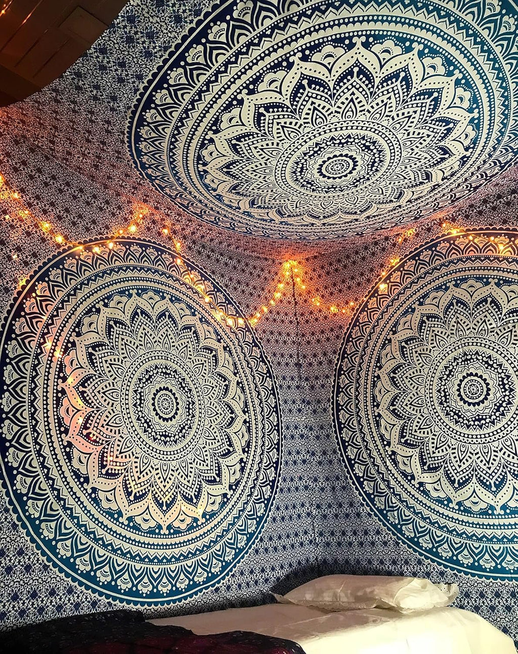 Tapiserie indiana mandala albastru estetica decorarea camerei Casa - Accesorii si Decoratiuni Naty Shop