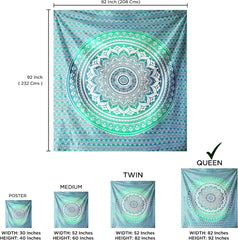 Tapiserie indiana mandala verde decorare estetica decorarea Casa - Accesorii si Decoratiuni Naty Shop