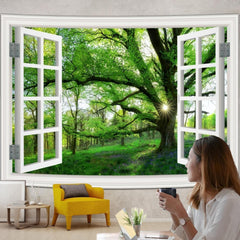 Tapiserie peisaj jungla xxl padure panza fereastra Casa - Accesorii si Decoratiuni Naty Shop 350L X 256B Cm