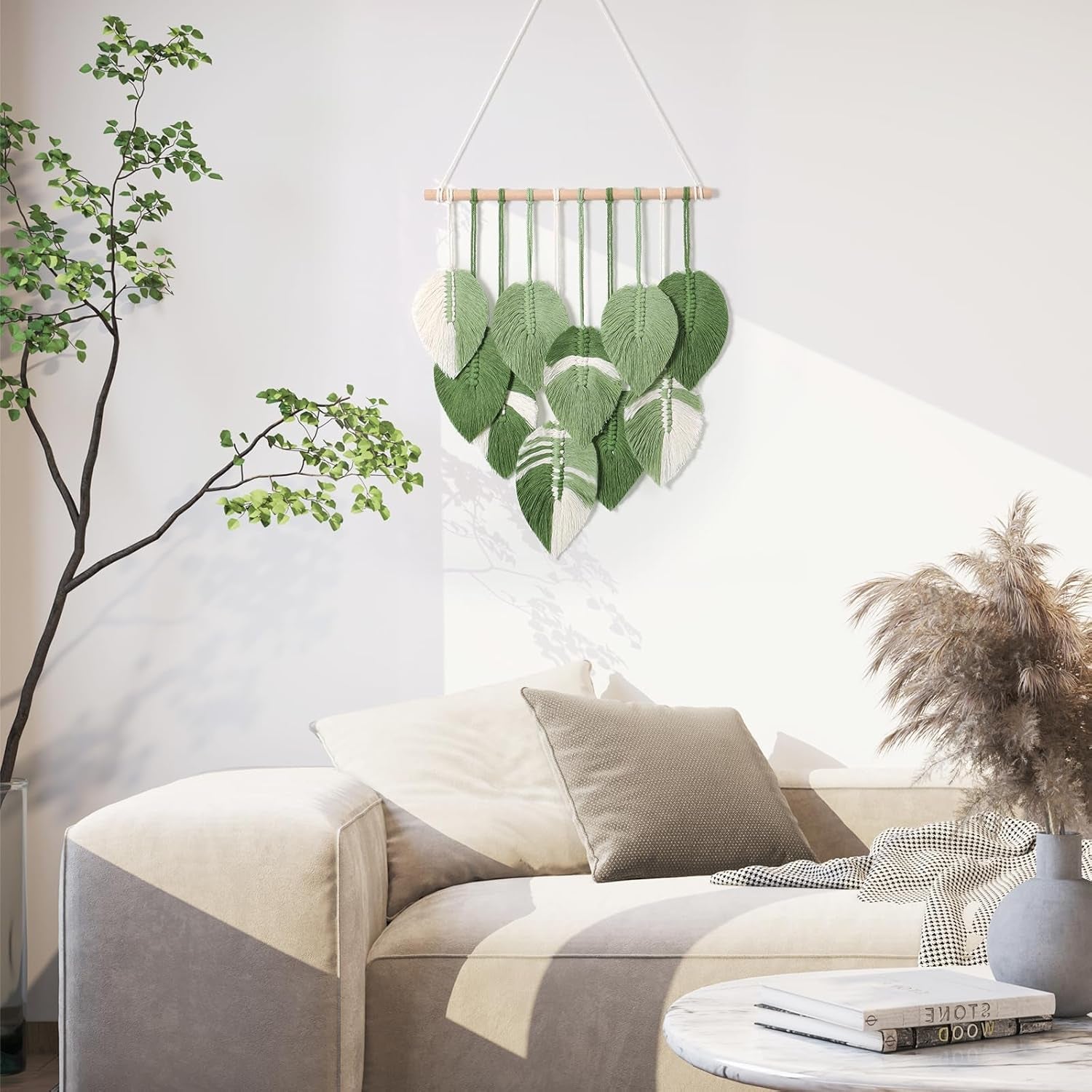 Tapiserie tapiterie frunze verzi tesute manual Casa - Accesorii si Decoratiuni Naty Shop