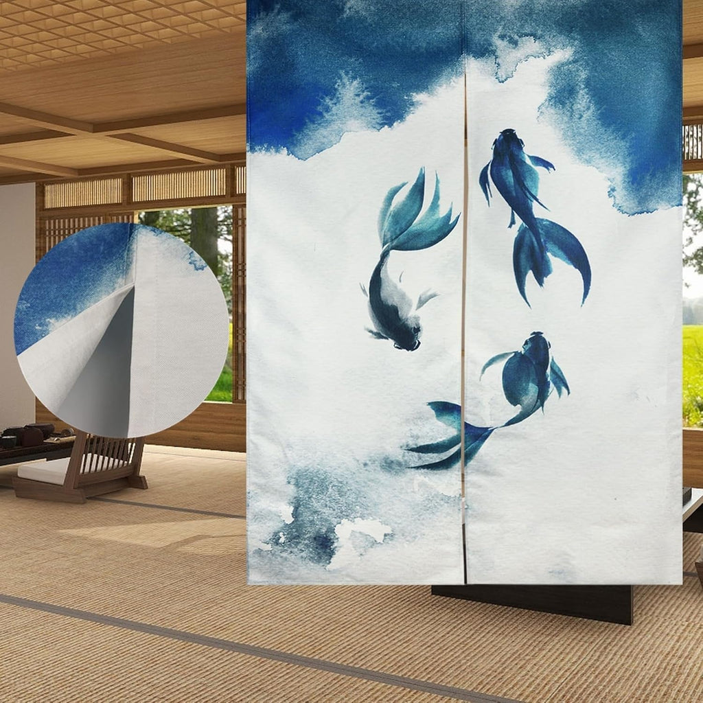 Tapiserie traditionala stil chinezesc pictura cerneala groasa noren Casa - Accesorii si Decoratiuni Naty Shop Imprimare față-verso H120 X W85 Cm (pachet de 1)