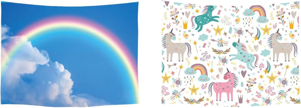 Tapiserie ulticool casa plaja mare insula palmier Casa - Accesorii si Decoratiuni Naty Shop Unicorn curcubeu