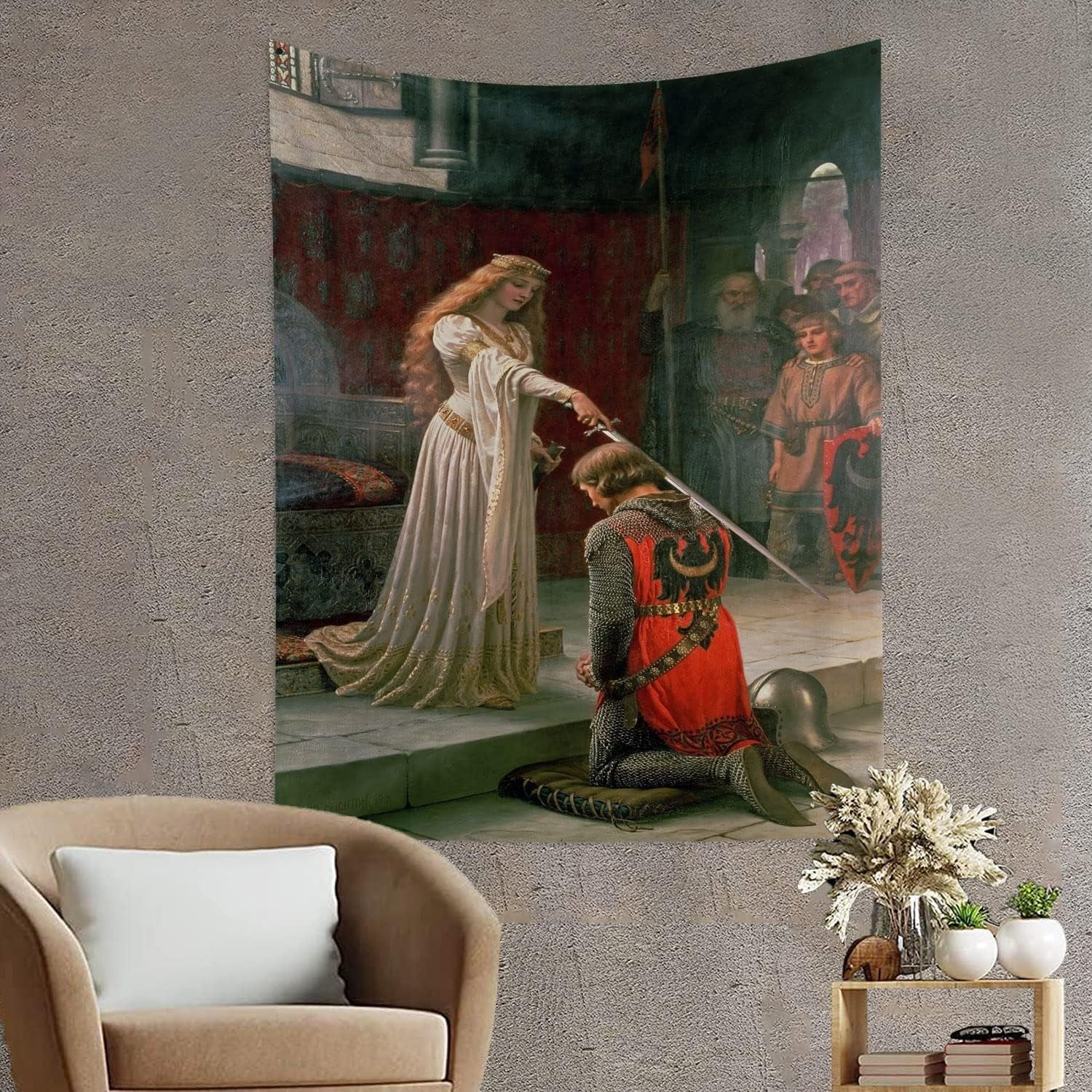 Tapiserie yongfoto cavaler pictura ulei medieval anglia Casa - Accesorii si Decoratiuni Naty Shop