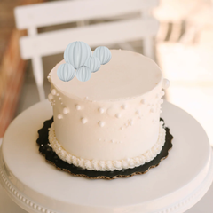 Set 5 decoratiuni comestibile din vafa, Sfere albe